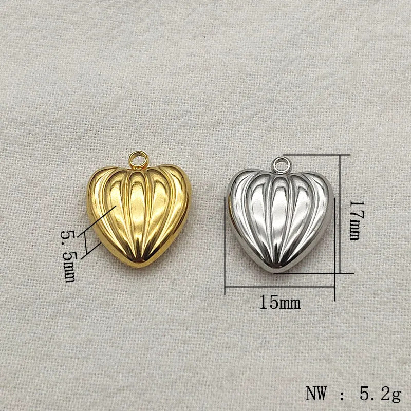 New Arrival! 15mm 50pcs Stainless Steel Pendant Heart Charm For Handmade Necklace/Earring DIY Parts,Jewelry Accessories Findings