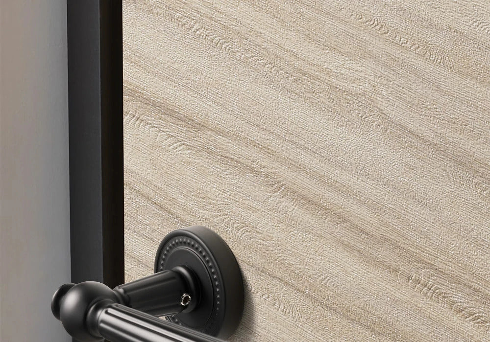 Black French interior bedroom handle lock, household wooden door lock, bathroom and room split lock