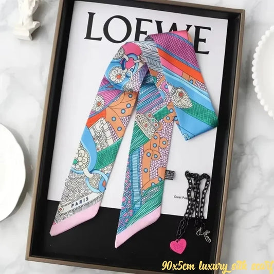 Fashion New Women's Twill Decorative Ribbon Small Scarf Binding Bag Handle Ribbon Hair Band Small Scarf Headband Scarf for Women