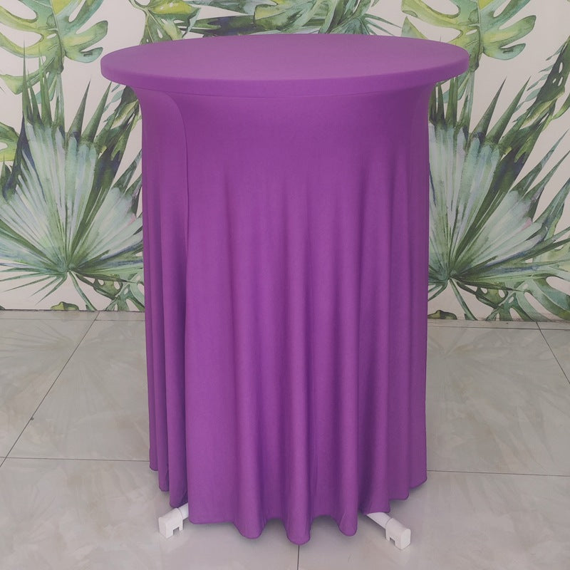 Elastic Tablecloth Cocktail Skirt Table Cover Banquet High Bar Round Elastic Cover