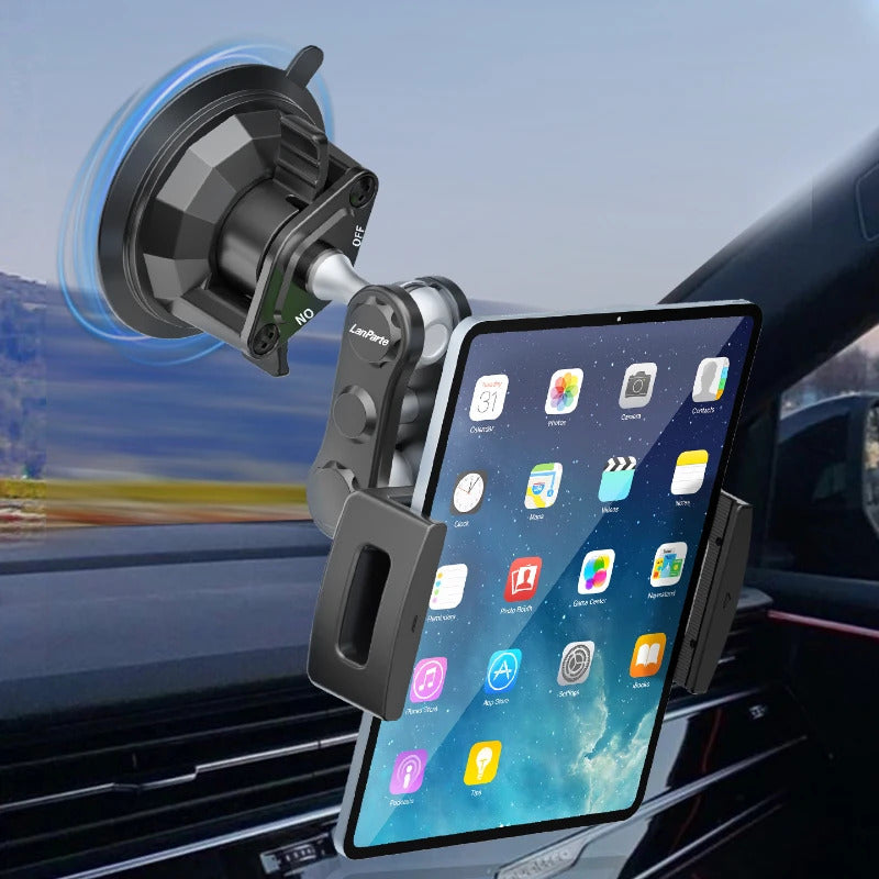 Lanparte 360-Degree Adjustable Car Mount Mobile Phone and Tablet Holder Stand for ipad accessories holder stand with Suction Cup