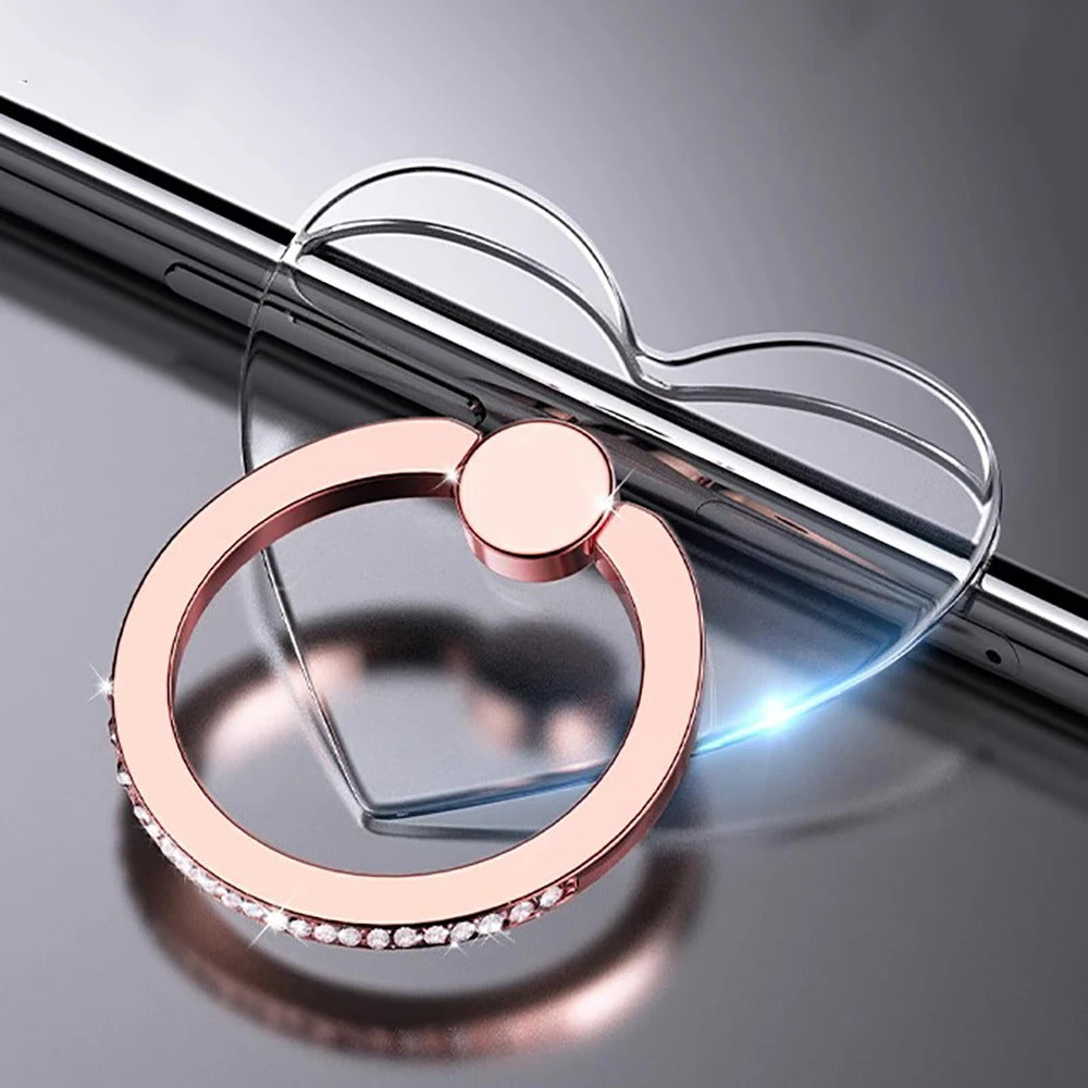 Transparent Cell Phone Ring Holder Stand 360°Degree Rotation Clear Finger Grip Kickstand Compatible iPhone Xiaomi for Phone Case