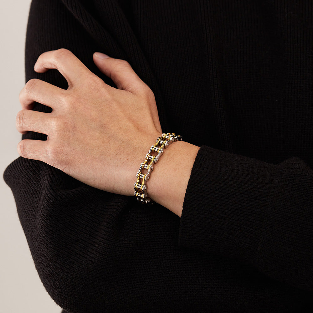 Bracelet Titanium Steel Men's Bracelet Rock Personalized Motorcycle Chain Bicycle Bracelet