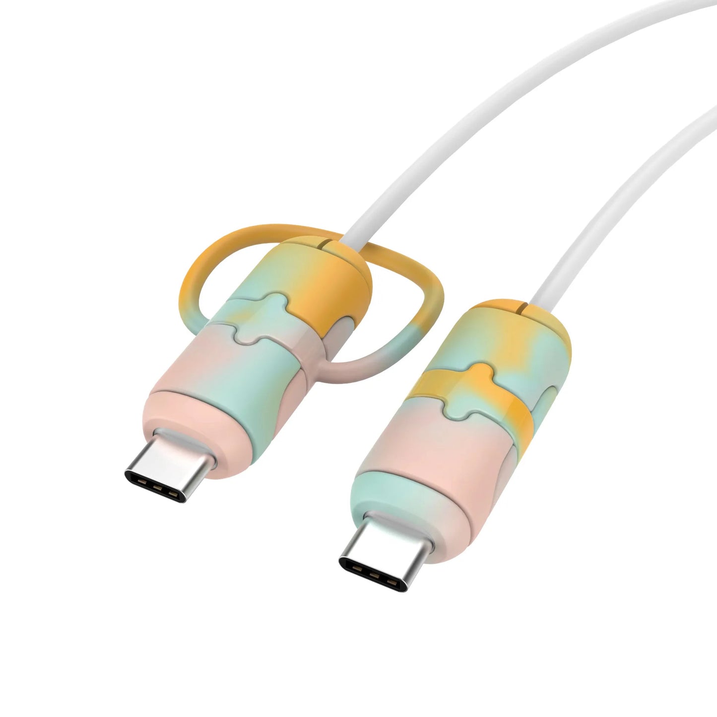 Silicone Cartoon Cable Winder Anti-Break Mobile Phone Charging Cable Strap Protector Carabiner Data Cable Protection Cover