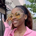 Diamond Cat Eye Big Sunglasses Women Oversized Sun Glasses Luxury Brand Designer Crystal Rhinestone Eyewear Glitter Gafas De Sol
