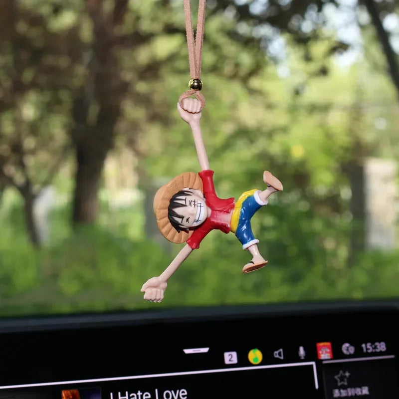 ONE PIECE Luffy Car Interior Decoration Funny Car Rearview Mirror Pendant Auto Interior Hanging Ornaments Car Accessories Gifts