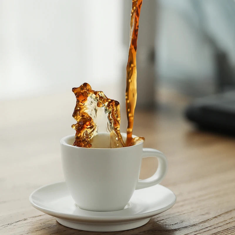 MHW-3BOMBER Espresso Cup with Saucer Set Latte Art Mugs Coffee Mug 80ml Ceramic Espresso Shot Cup Barista Accessories