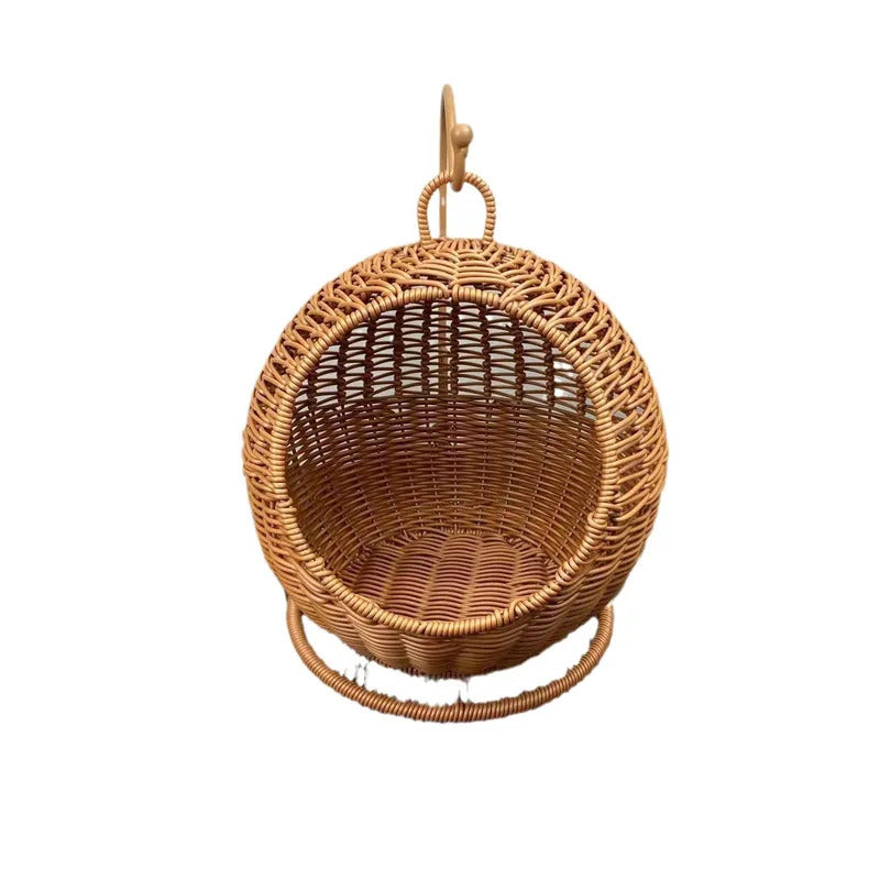 Imitation Rattan Weaving Creative Household Desktop Fruit Basket Dessert Candy Basket Fruit Hanging Basket Snack Storage Basket