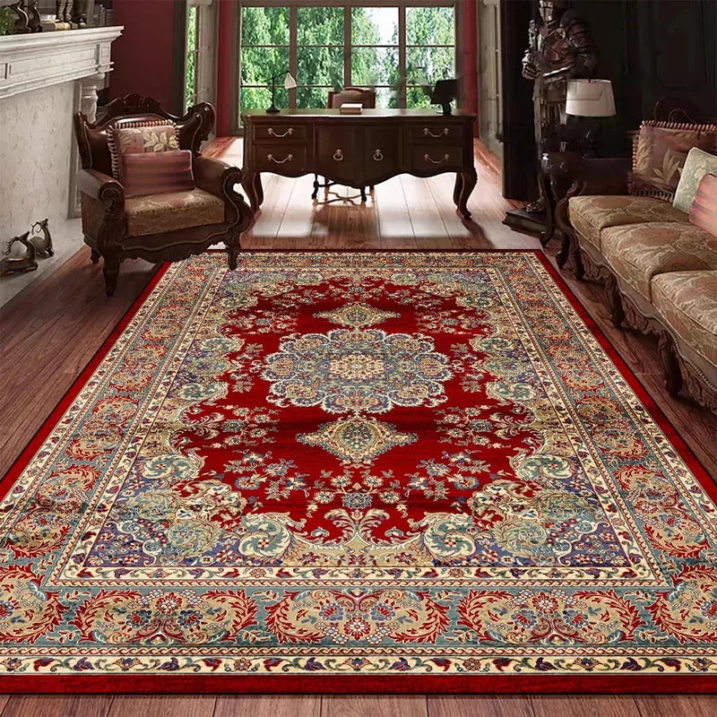 Vintage Bohemian High-end Luxury Carpet Retro Türkiye Persian Style Large Rug Classical Non Slip Washable Living Roon Floor Mat