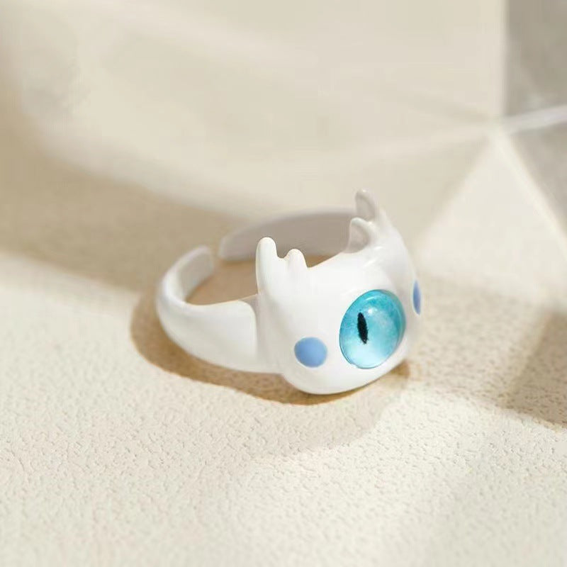 Funny Little Monster Ring Childlike Cute One-Eyed Ins Student Children Girlfriends Couple Gifting New