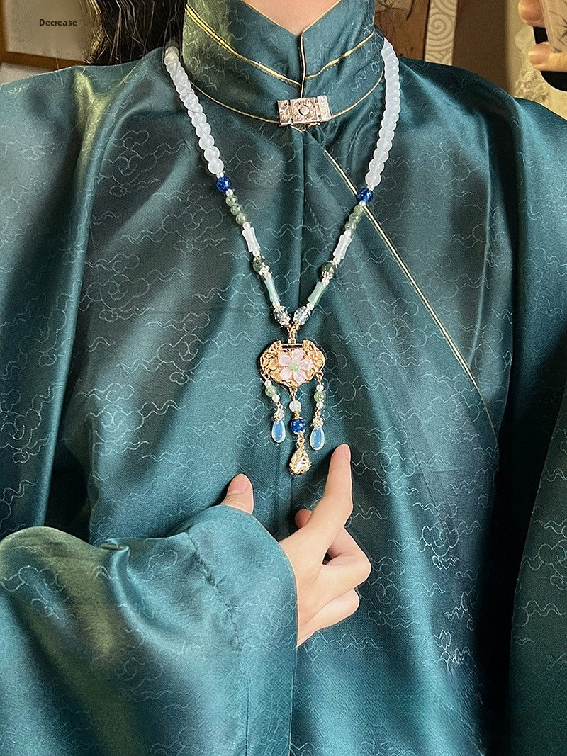 Ancient Style Hanfu Back Cloud Long Tassel Ming Dynasty Necklace New Chinese Style National Style Mamian Skirt Accessories