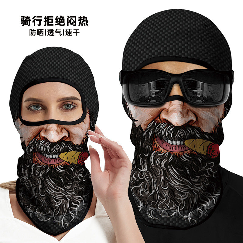 Summer Sun-Proof Headgear Men's and Women's Outdoor Motorcycle Riding Helmet Lining Headgear Fishing Funny Facekini Face Protection Face Mask
