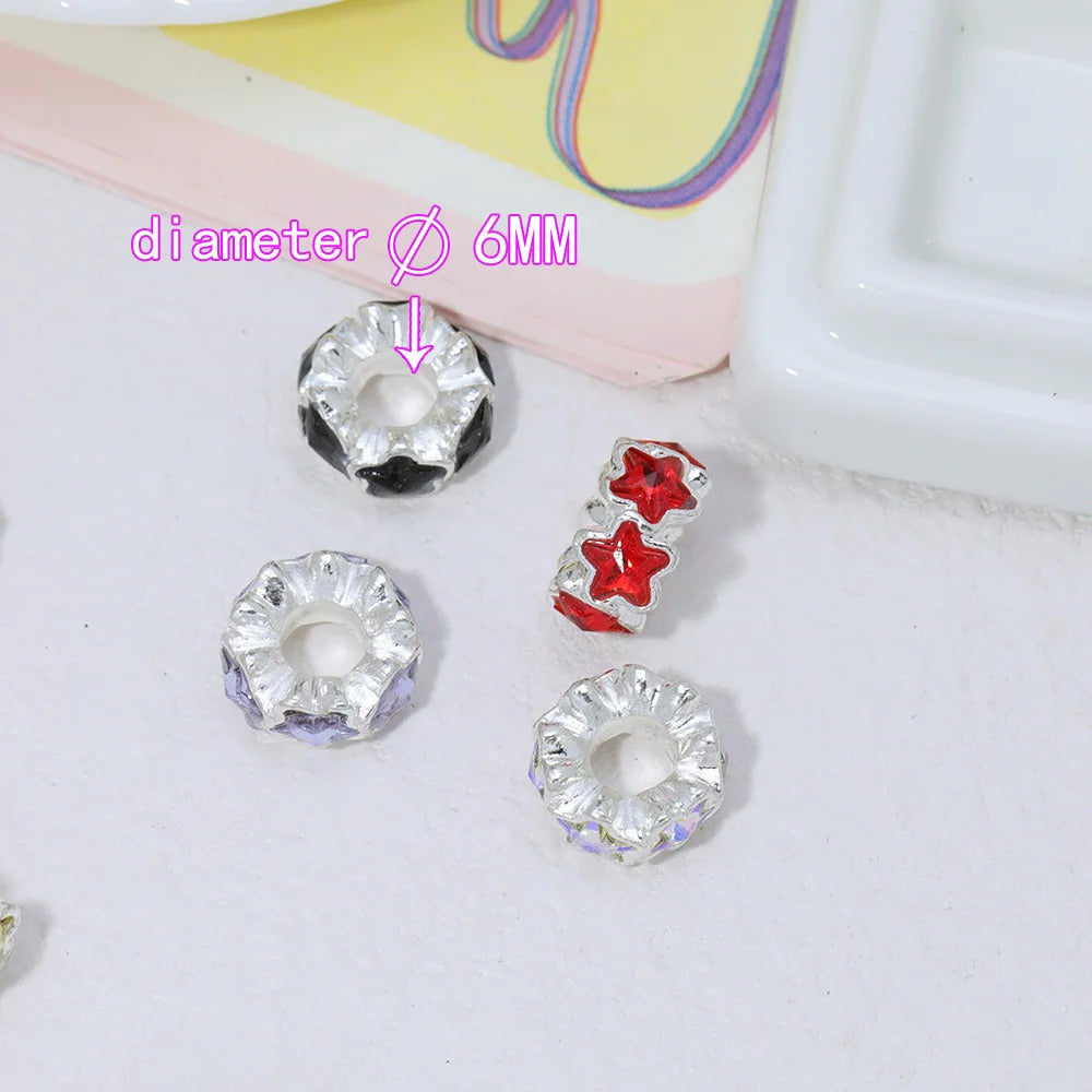 Cordial Handmade 15*15MM 50Pcs DIY Hand Made/Star Shape/Spacers Beads/Rhinestone Effect/Jewelry Findings & Components #18411