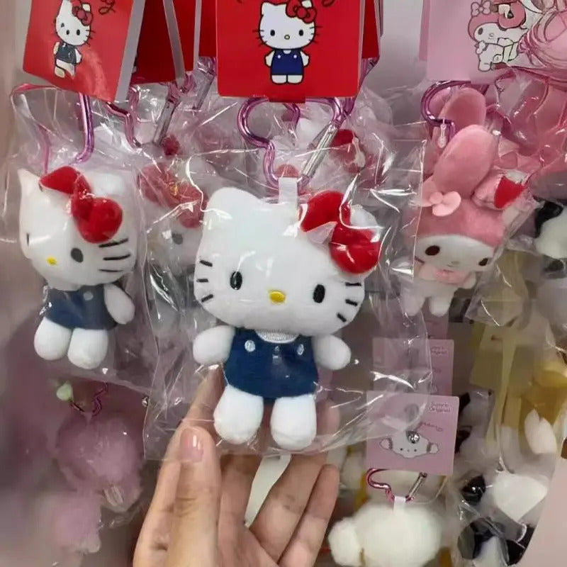 Sanrio Hello Kitty Plush Doll Keychain Cartoon Kt Cat Plushies Pendant Bag Decoration Ornaments Plush Toys Birthday Girl Gifts