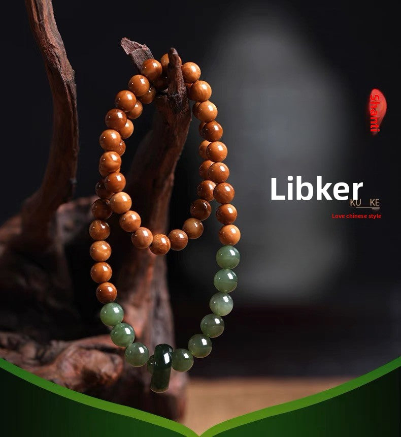 Natural Premium Cook Bodhi Temperament Bracelet Hetian Jade Running Ring Double Circle Artistic Handheld National Style Couple Bracelet