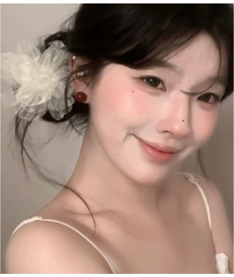 Vacation Organza Flower Hair Clip Travel Outing Hair Accessories Atmosphere Clip Duckbill Clip Hairpin Side Clip Hair Ornament