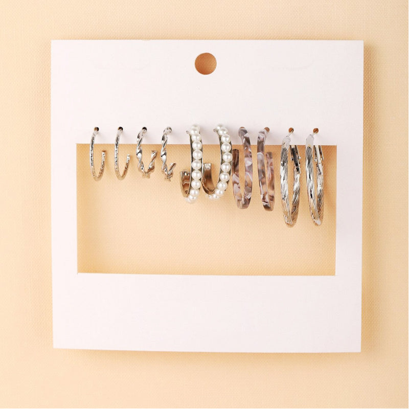 Fashion European and American style gold C chain earrings suit ladies temperament luxury high-end earrings