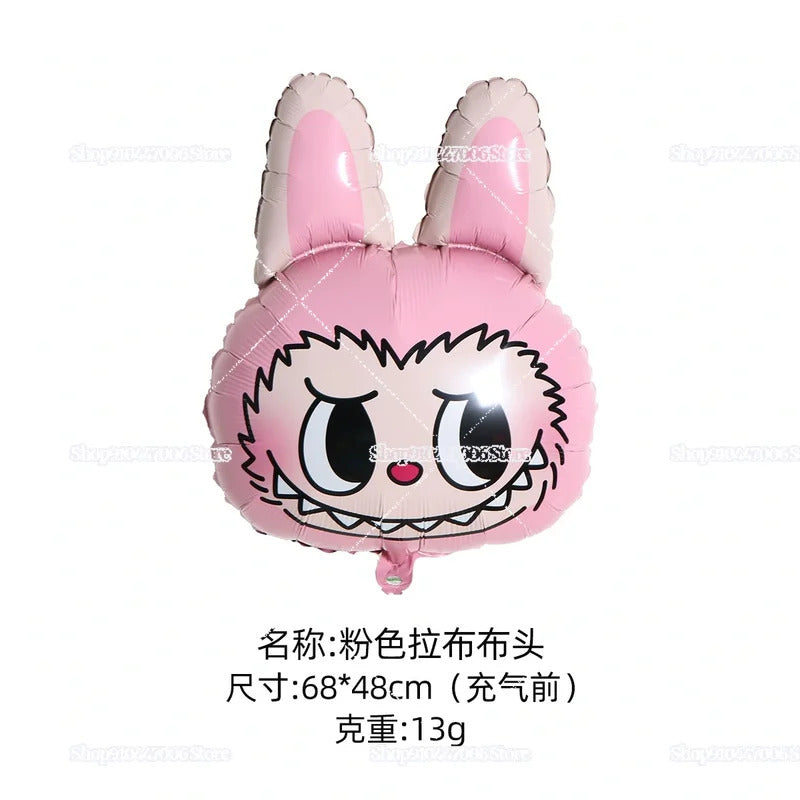 Cartoon Labubu Monster Balloons Set Pop Marts Number 1-10 Birthday Aluminum Film Balloon Kids Party Decoration Room Decor Gift