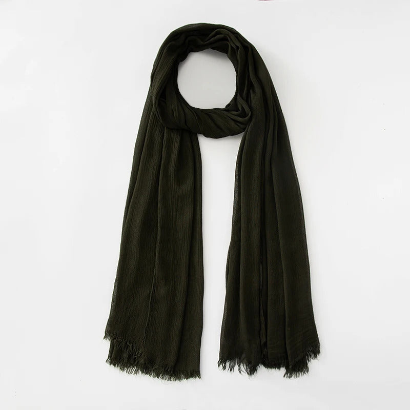 61 Colors Soft Cotton Viscose Scarf Rayon Material Muslim Hijab Mid Eastern Plain Solid Color Headscarf With Tassel