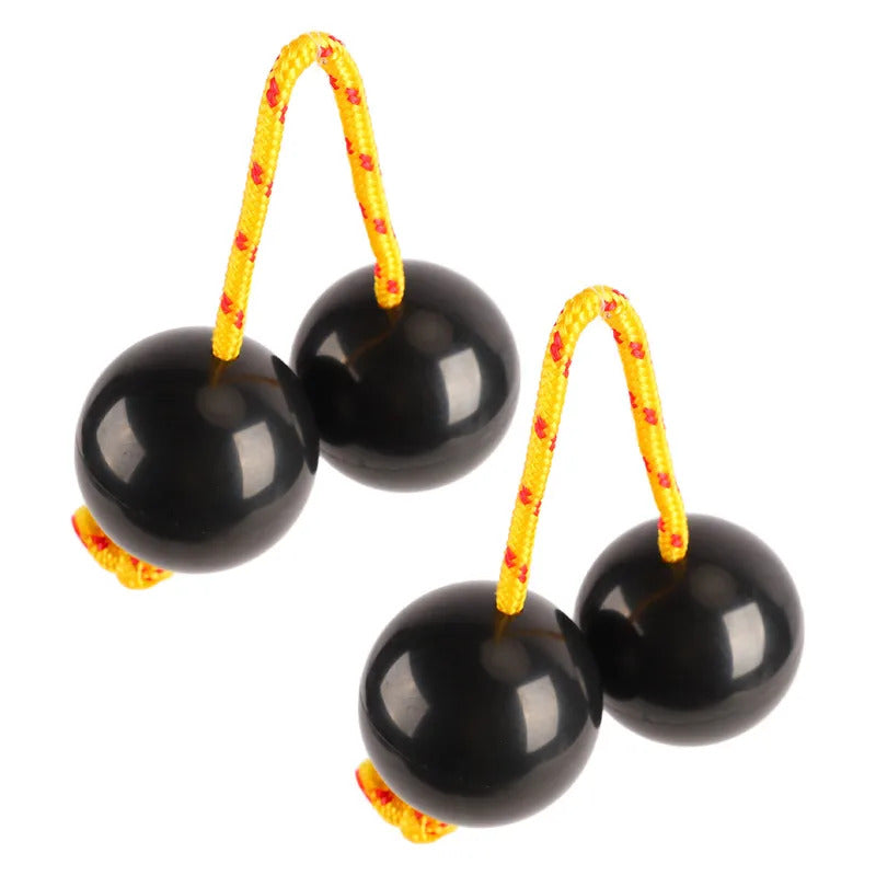 2Pcs African Rhythmic Ball Adjustable Black Comfortable African Shaker Rattle Ball for Entertaining