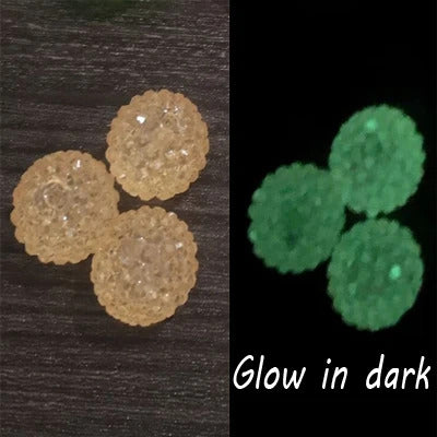 Newest  20mm 100pcs/bag Resin Rhinestone Glow In Dark Beads For Fashion Chunky Jewelry/Necklace