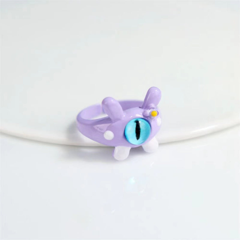 Funny Little Monster Ring Childlike Cute One-Eyed Ins Student Children Girlfriends Couple Gifting New