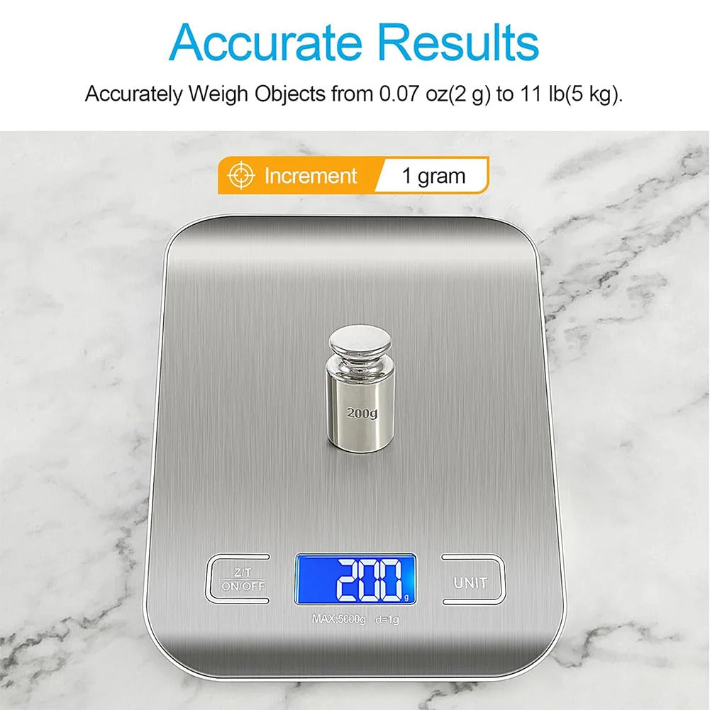 5Kg Kitchen Digital Scale Stainless Steel Mini Precision Weight Scale 0.1g Portable Weights Scale Cooking Baking Measuring Tools