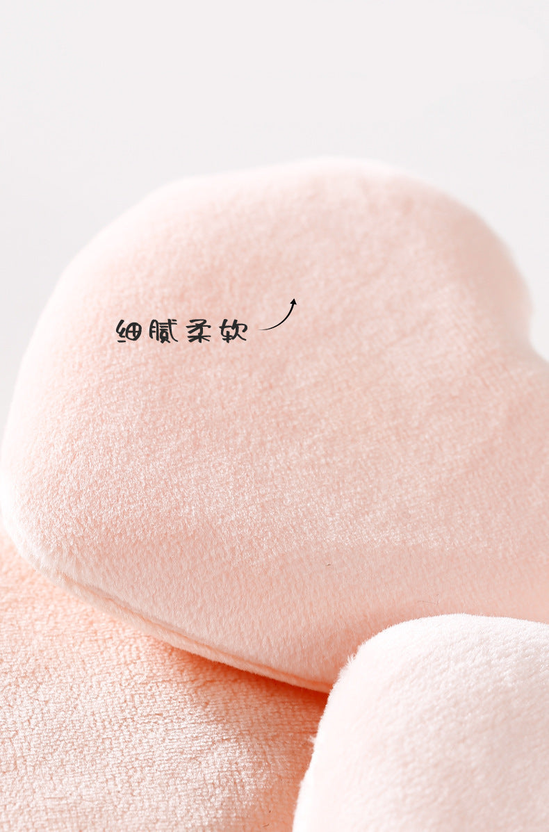 xixi Heart Peach Short Velvet Setting Powder Puff Flocked Soft Non-Powder-Absorbing Makeup Sponge Tool for Studio Use
