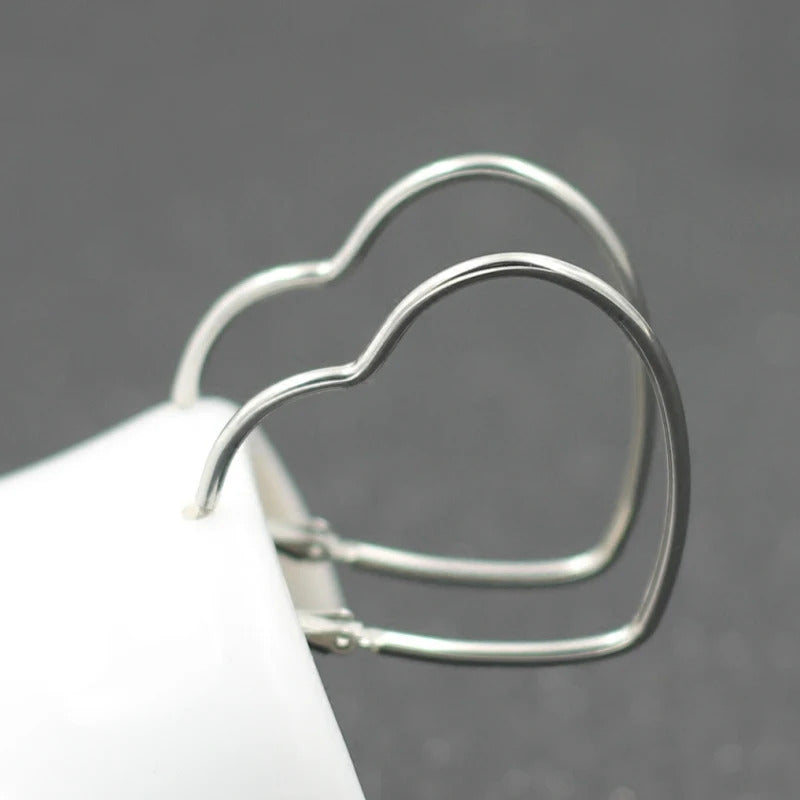 Cute Hollow Big Heart Hoop Earrings For Women Gold Silver Color Simple LOVE Trendy Romantic Jewelry Wholesale Nice Gifts