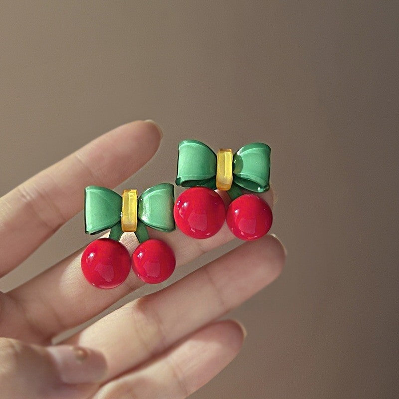 Dopamine Colorful Flower Earrings Suitable for Spring Sweet Cute Young Heart Stud Earrings for Women 2025 New Model