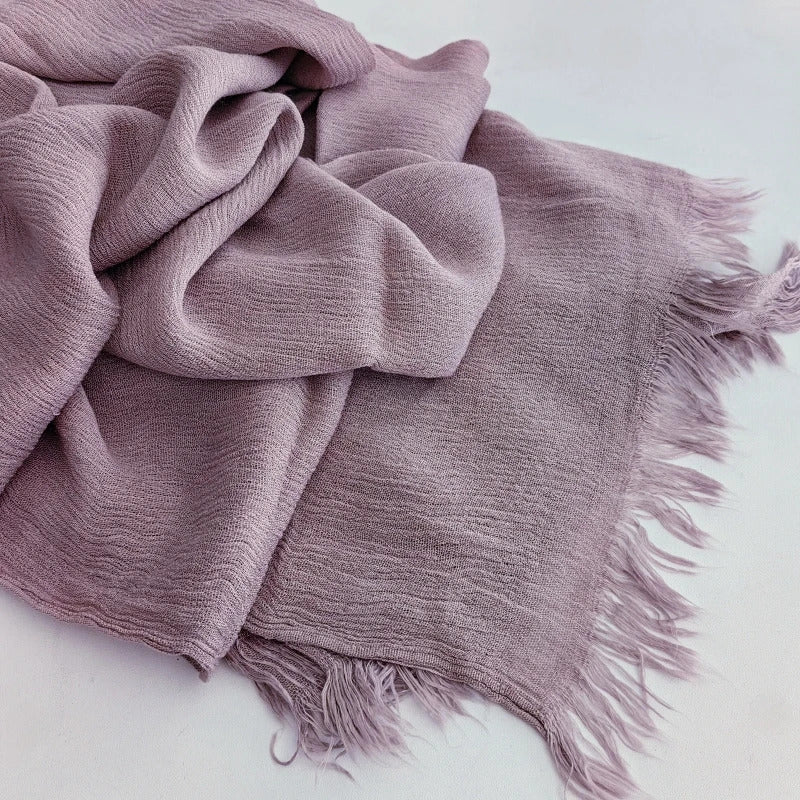 61 Colors Soft Cotton Viscose Scarf Rayon Material Muslim Hijab Mid Eastern Plain Solid Color Headscarf With Tassel