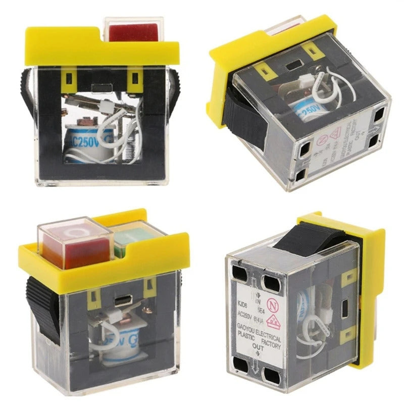 Waterproof and Dustproof Momentary Electromagnetic Switches, 250V, 2-Button, Machine Safety Switches, KJD6, 5E4