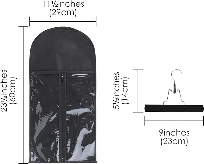 In Stock Thickened Zipper Portable Wig Dust Cover PVC Window Non-Woven Fabric Hang Clothes Storage Dustproof Bag Wholesale