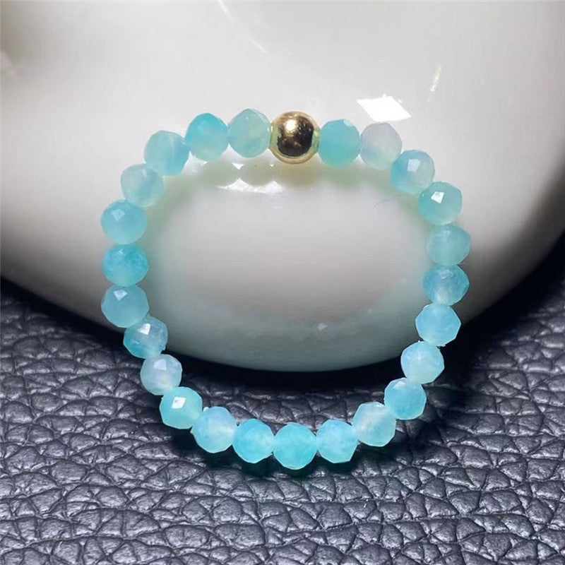 Natural Tourmaline Green Pine Garnet Small Particle Ring Ins Fashion Ring Ring Special Fine Finger Ring Bracelet