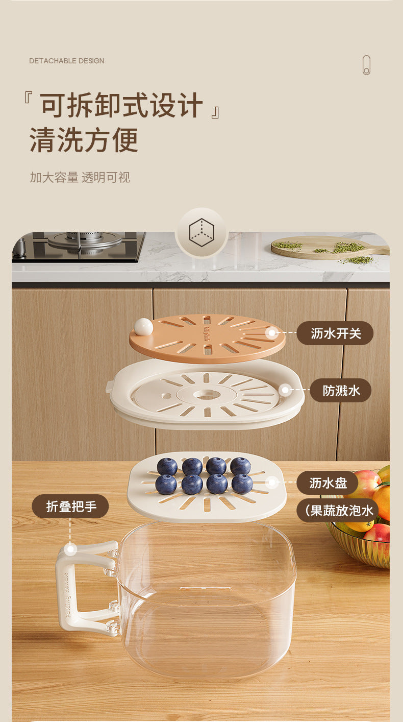 [Kitchen Good Stuff] Faucet Washing Basin Wash Fruit Drain Basket 2024 New Food Grade Jiang Yan Same Style