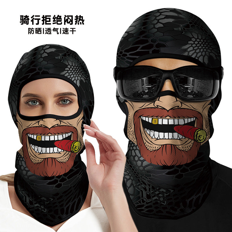 Summer Sun-Proof Headgear Men's and Women's Outdoor Motorcycle Riding Helmet Lining Headgear Fishing Funny Facekini Face Protection Face Mask