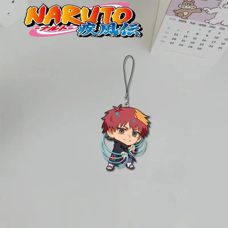 Naruto 2D Sasuke Kakashi Haruno Sakura anime peripheral cartoon mobile phone chain mobile phone lanyard high-value  wholesale