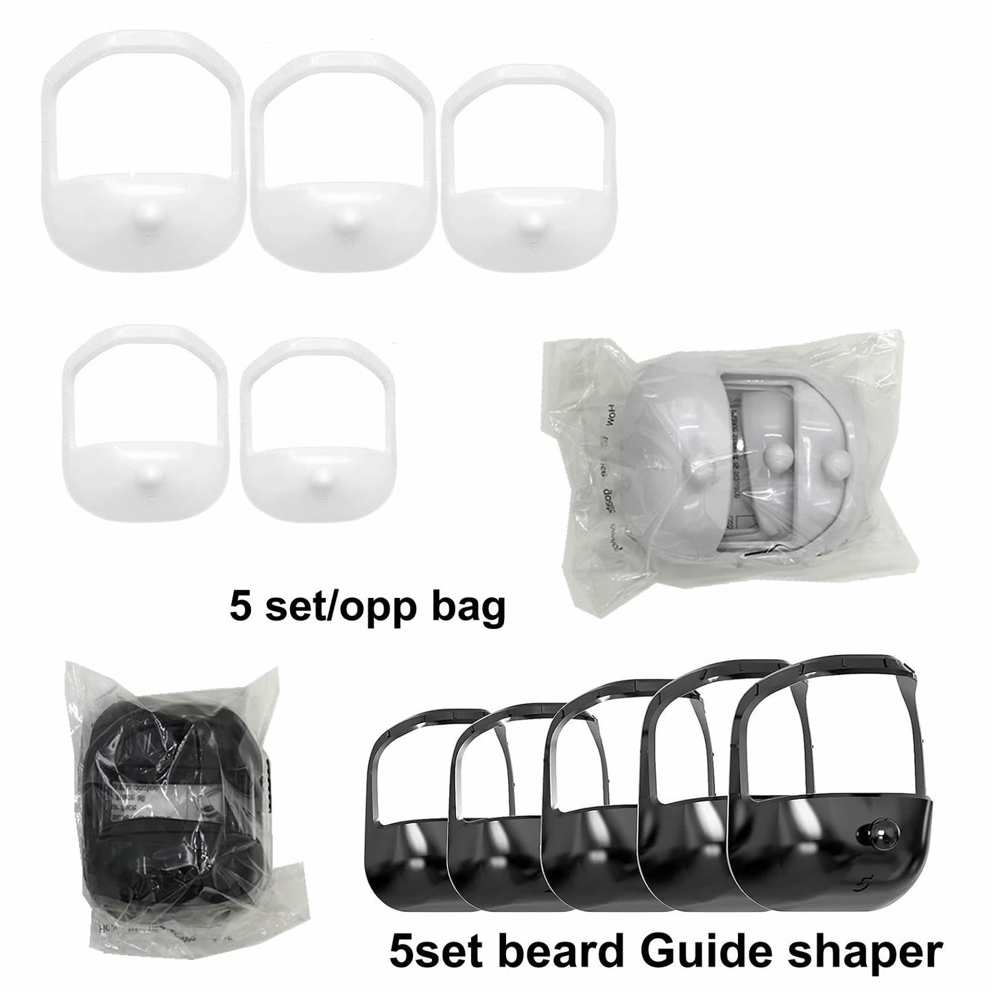 Cross-Border One Piece Dropshipping Beard Modeling Template 5-Piece Beard Modeling Template 5PCs Beard Guide 6