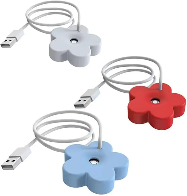 Portable Air Humidifier Petal Shaped Mini Ultrasonic Air Humidifier DC 5V 1A Aromatherapy Humidifiers Diffusers for Home Bedroom