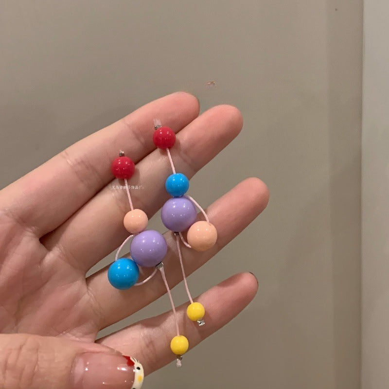 Dopamine Colorful Flower Earrings Suitable for Spring Sweet Cute Young Heart Stud Earrings for Women 2025 New Model