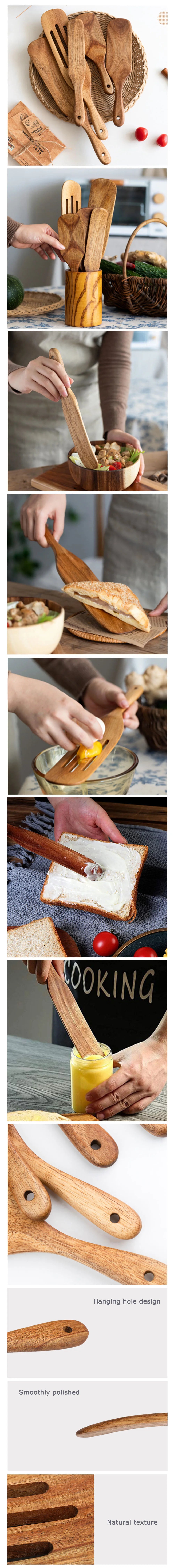 Wooden Rice Spoon Spatula Steak Fry Sauce Non-Stick Cooking Tools Spatula  Accessoires De Cuisine  Cooking Accessories