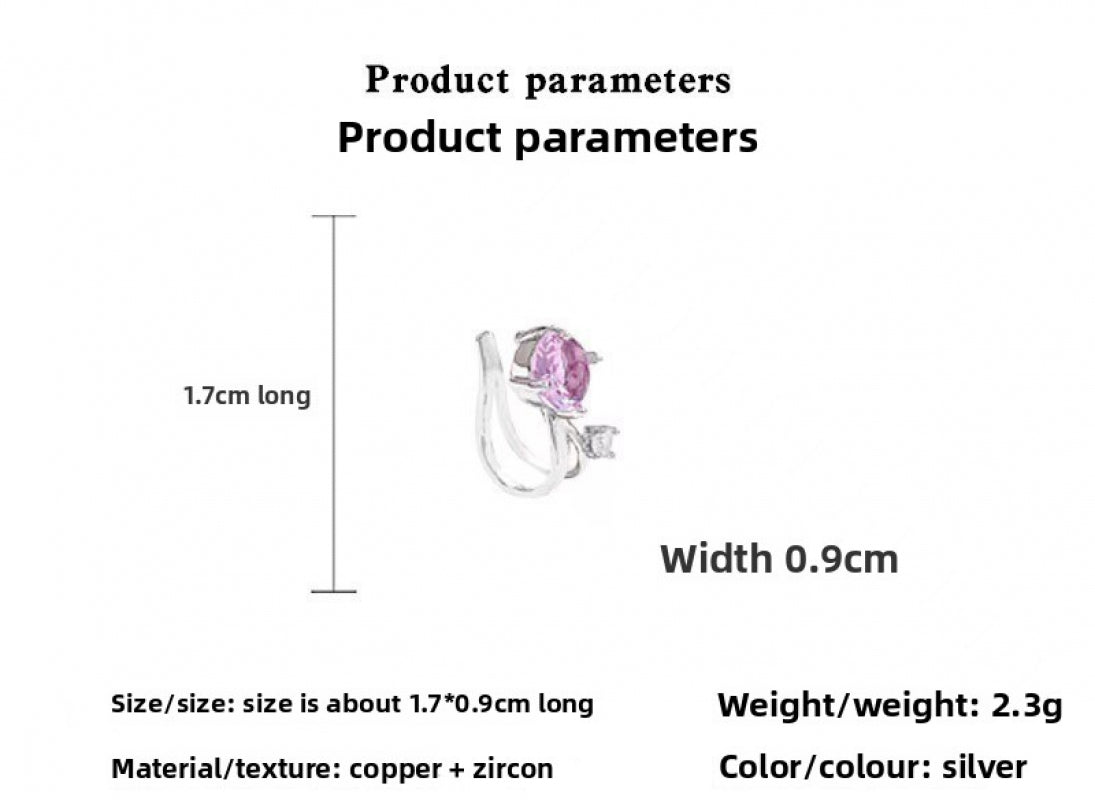 GenOptics Aura Essence Sparking Zirconium Ear Clip Non-Piercing Ear Clip Unique and Beautiful High-End Sense Light Luxury Temperament Earrings Female Earrings