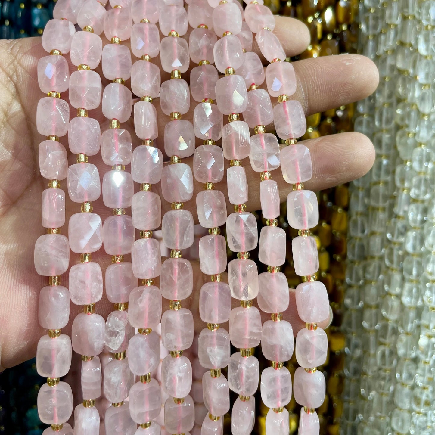 8x10mm Natural Labradorite Stone Amazon Stone Lapis Lazuli Piece Cut Bead Usefor Diy Bracelet Necklace Jewelry Make