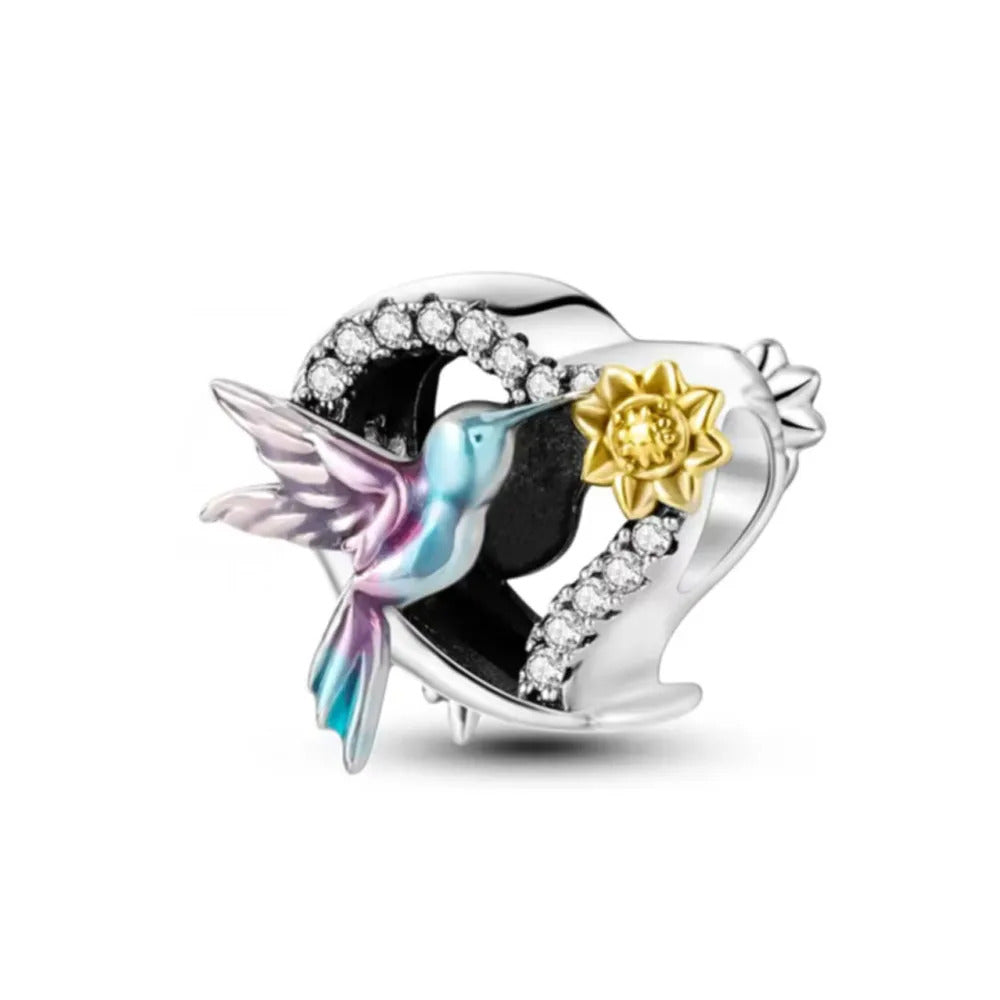 New 925 sterling silver hummingbird swallow pendant bead decoration Fit original European bracelet jewelry DIY women's jewelry