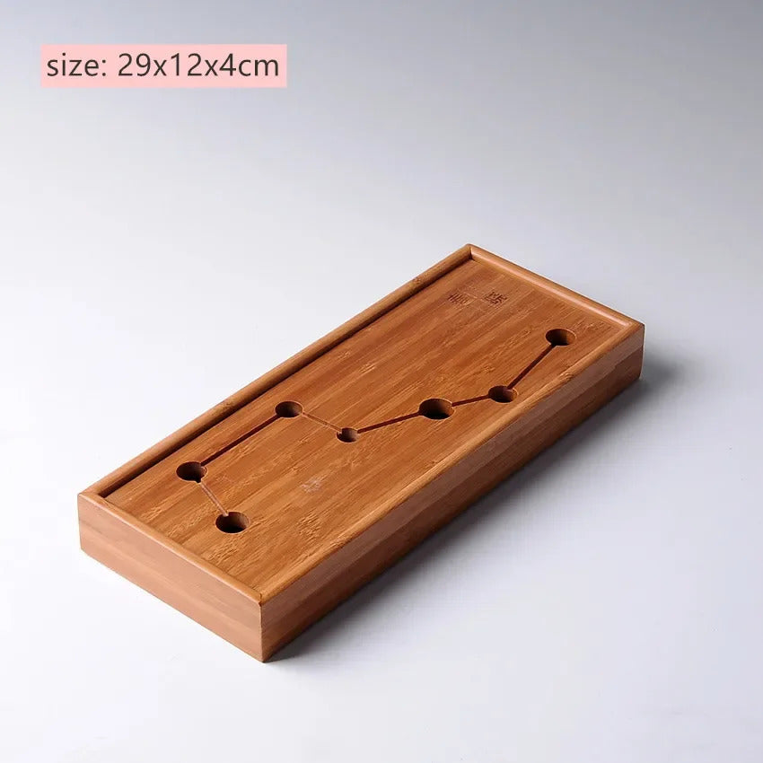 Large Capacity Water Storage Bamboo Tray Delicate Round Tea Board Chinese Tea Set Trays Decorative Traditional Tea Accessories