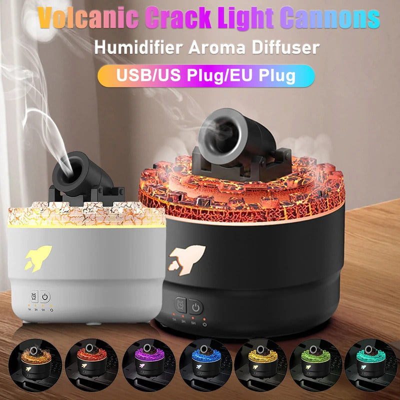 Volcanic Crack Light Cannons Humidifier Aroma Diffuser Cannon Blast Turret Aromatherapy Humidifier Air Humidifier for Bedroom