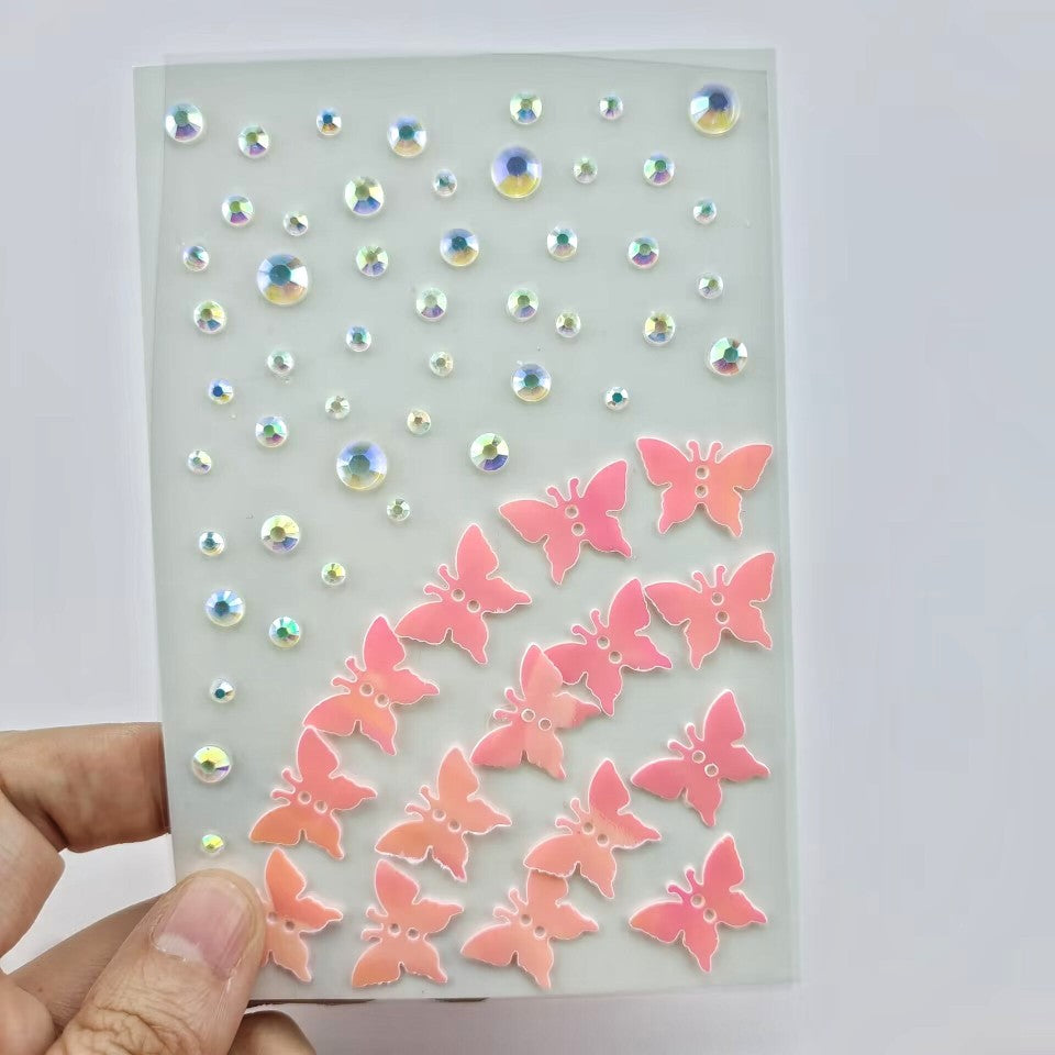 Glitter Gradient Butterfly Wing Tattoo Eye Corner Face Stickers Children's Eye Makeup DIY Stickers Fish Scale Performance Catwalk