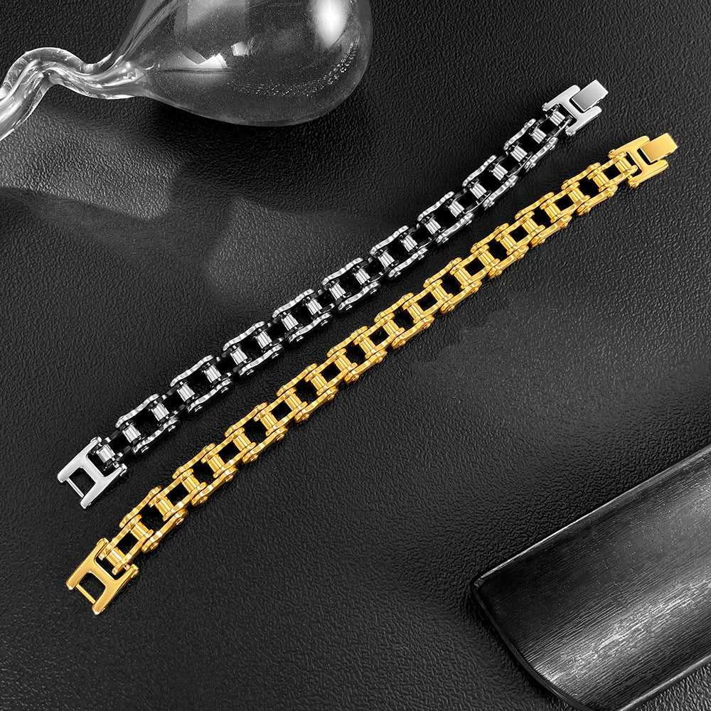 Bracelet Titanium Steel Men's Bracelet Rock Personalized Motorcycle Chain Bicycle Bracelet