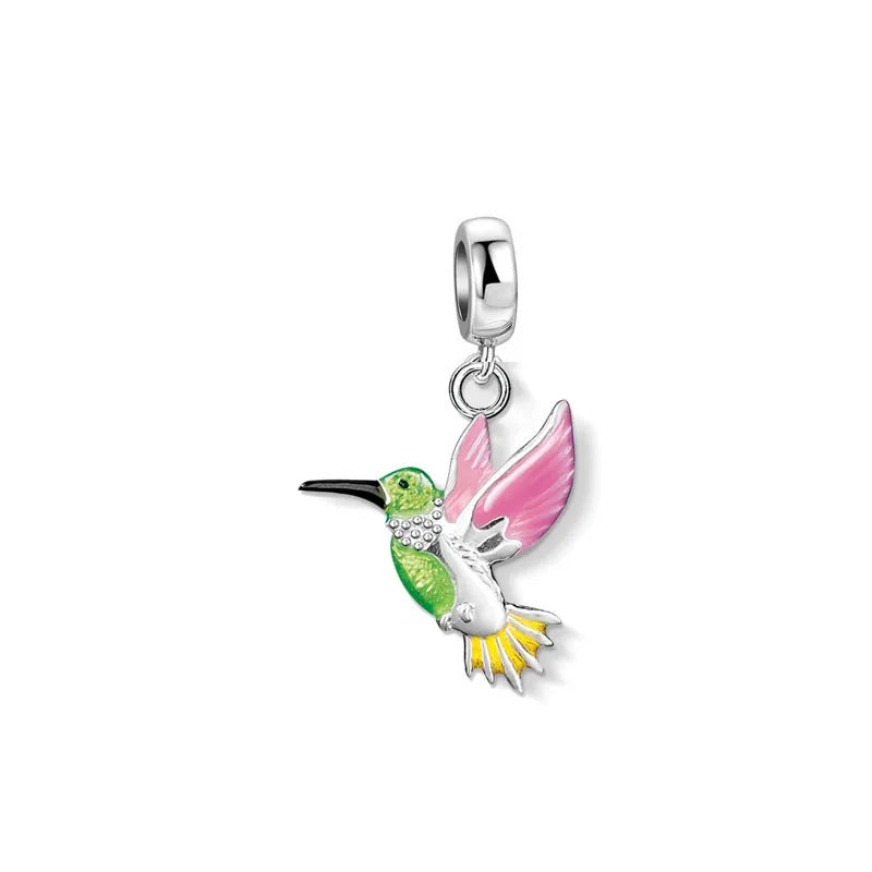 New 925 sterling silver hummingbird swallow pendant bead decoration Fit original European bracelet jewelry DIY women's jewelry