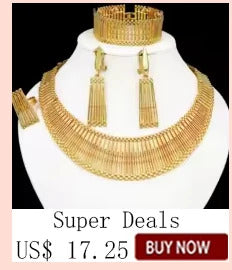Dubai Gold Color Women Jewelry Sets Classic Design Necklace Earrings Charm Bracelet Ring  Banquet Party Jewelry 18K Gold Plated